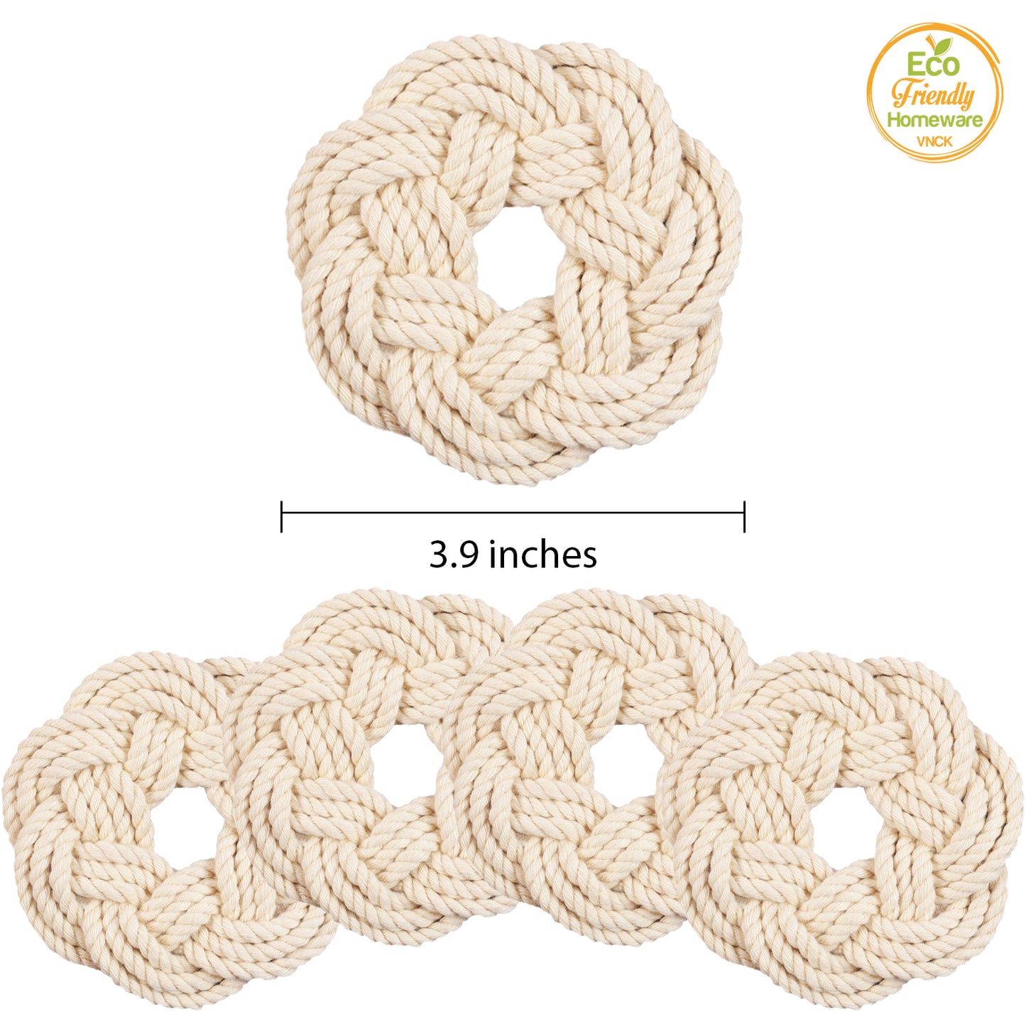 6 Pcs Macrame Coasters for Coffee Table, Boho Coasters for Drinks, Farmhouse Coasters for Drinks Absorbent