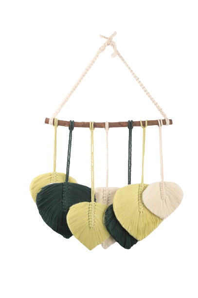 Leaves Macrame Wall Hanging Decor, Lucky Boho Wall Decor, Wall Decor Boho Chic Decor, Bohemian Decor
